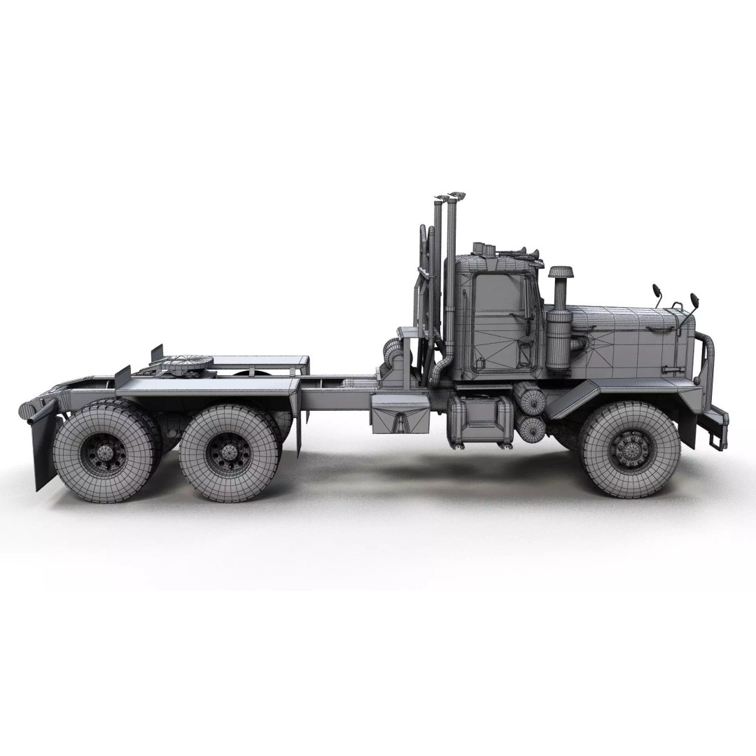 80s Offroad Heavy Truck 3D Model – Low Poly Game Asset, FBX - View 15