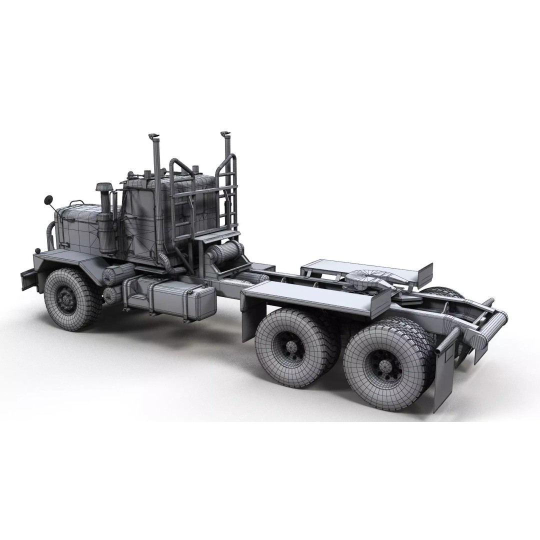 80s Offroad Heavy Truck 3D Model – Low Poly Game Asset, FBX - View 16