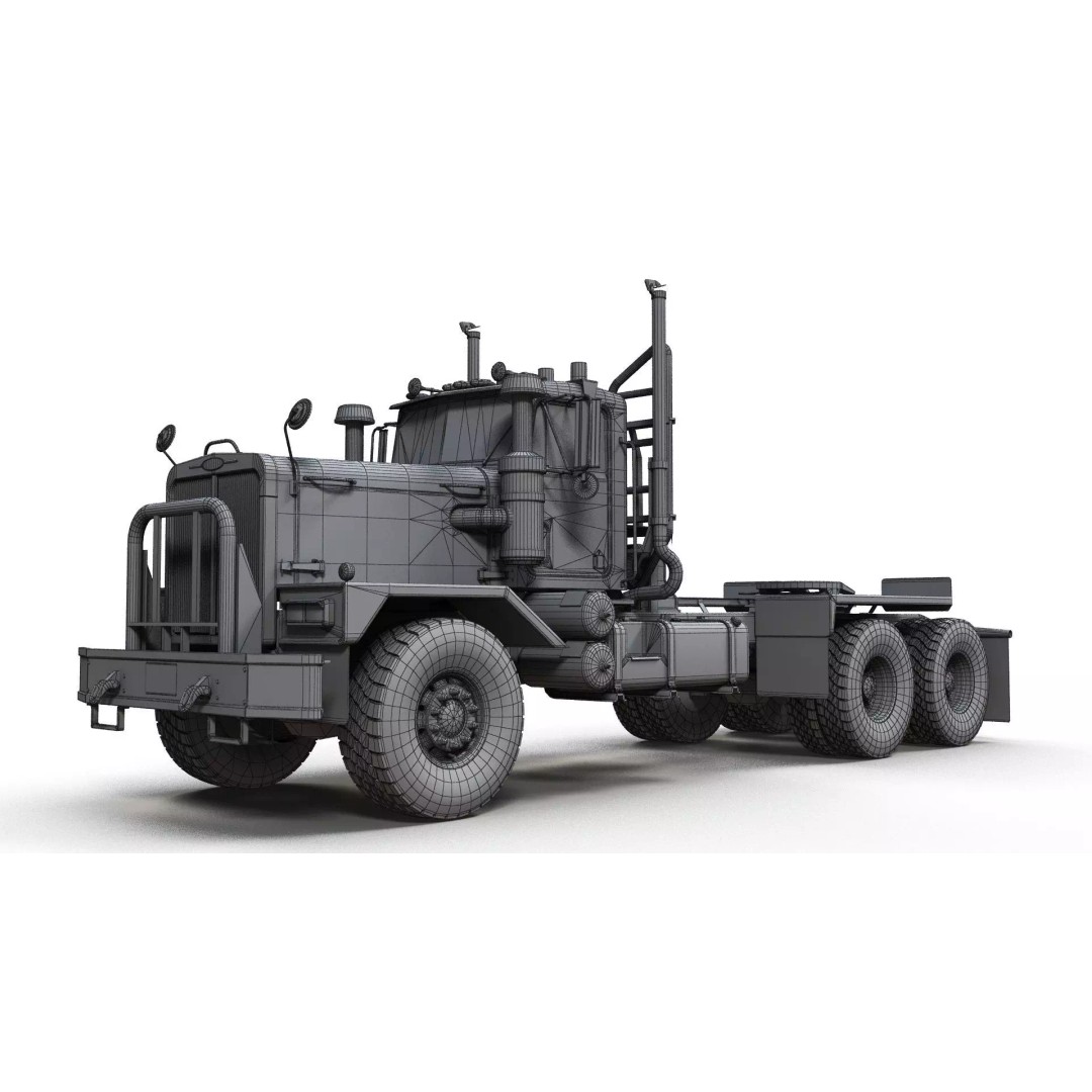 80s Offroad Heavy Truck 3D Model – Low Poly Game Asset, FBX - View 18