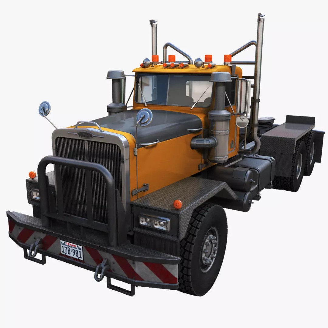 80s Offroad Heavy Truck 3D Model – Low Poly Game Asset, FBX - View 2