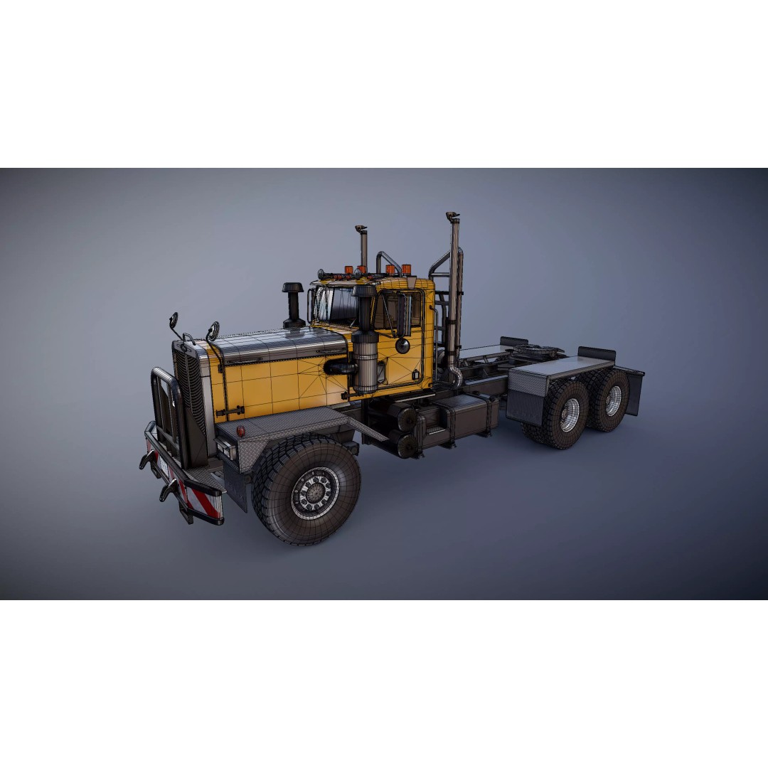 80s Offroad Heavy Truck 3D Model – Low Poly Game Asset, FBX - View 29