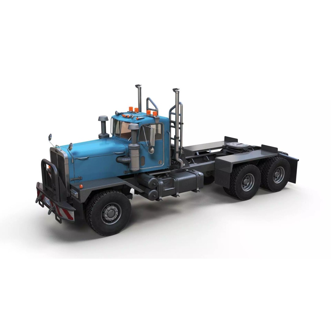 80s Offroad Heavy Truck 3D Model – Low Poly Game Asset, FBX - View 3