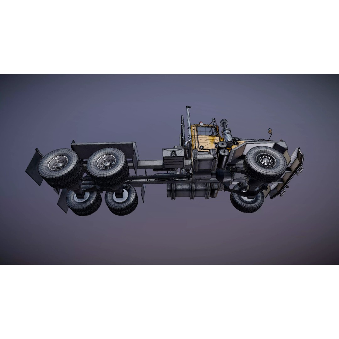 80s Offroad Heavy Truck 3D Model – Low Poly Game Asset, FBX - View 30