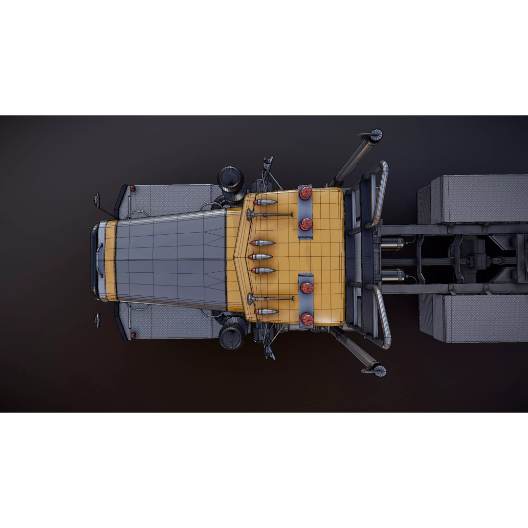 80s Offroad Heavy Truck 3D Model – Low Poly Game Asset, FBX - View 32