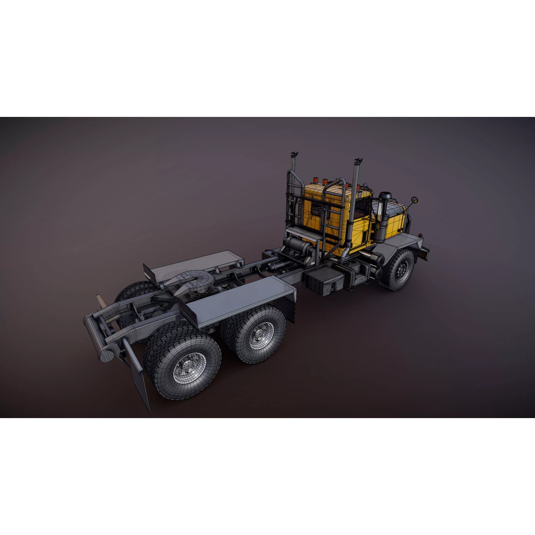 80s Offroad Heavy Truck 3D Model – Low Poly Game Asset, FBX - View 33