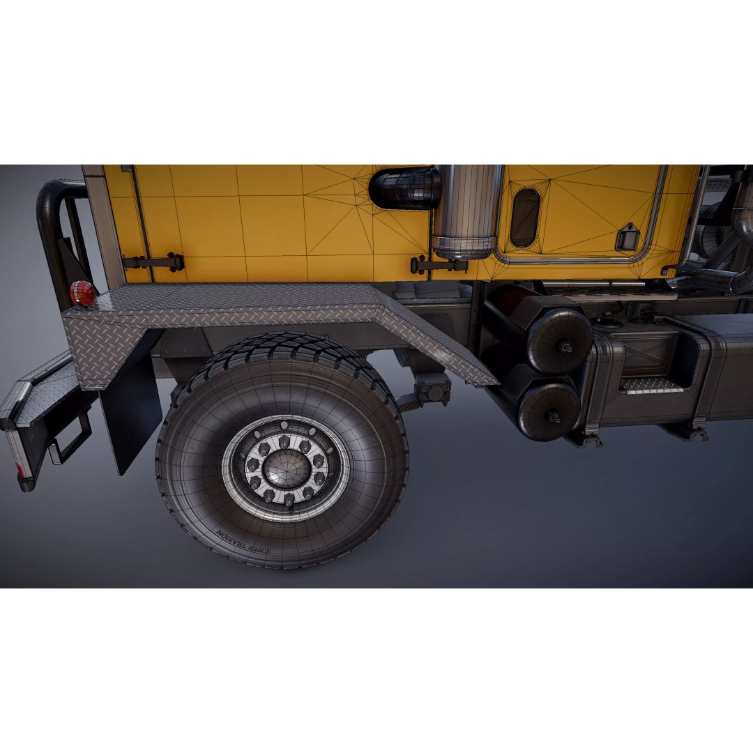 80s Offroad Heavy Truck 3D Model – Low Poly Game Asset, FBX - View 34