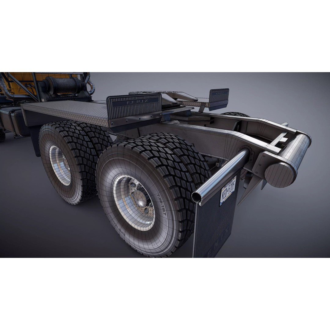 80s Offroad Heavy Truck 3D Model – Low Poly Game Asset, FBX - View 38