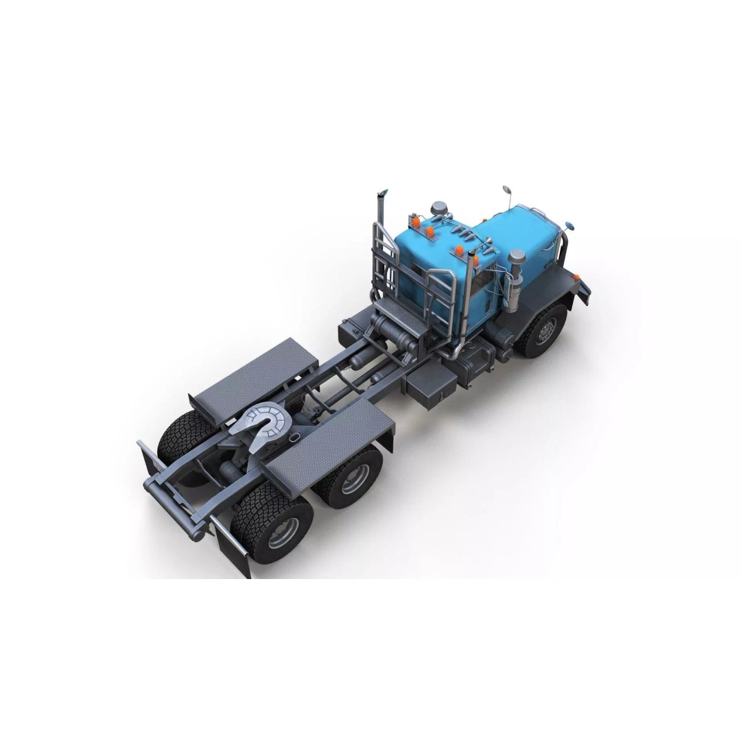 80s Offroad Heavy Truck 3D Model – Low Poly Game Asset, FBX - View 4
