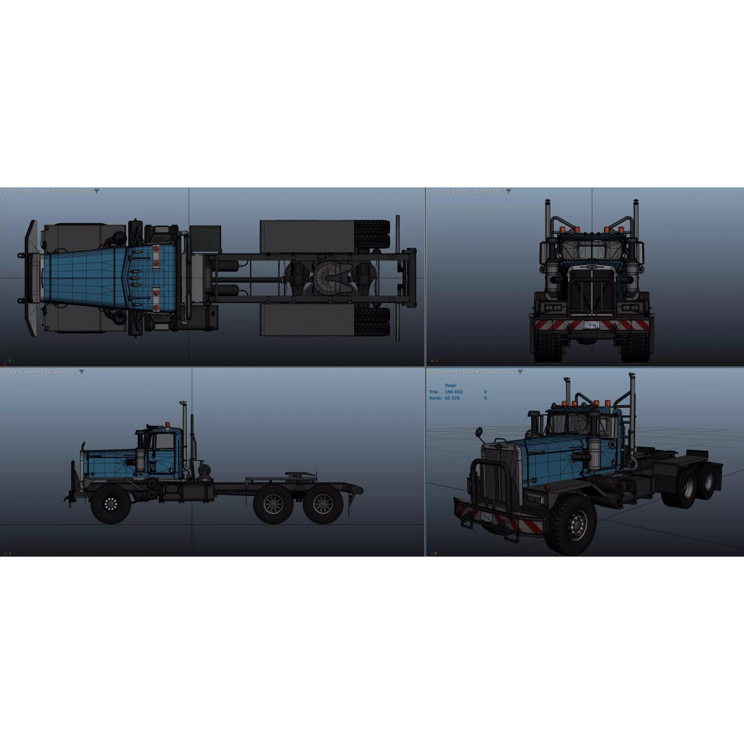 80s Offroad Heavy Truck 3D Model – Low Poly Game Asset, FBX - View 41
