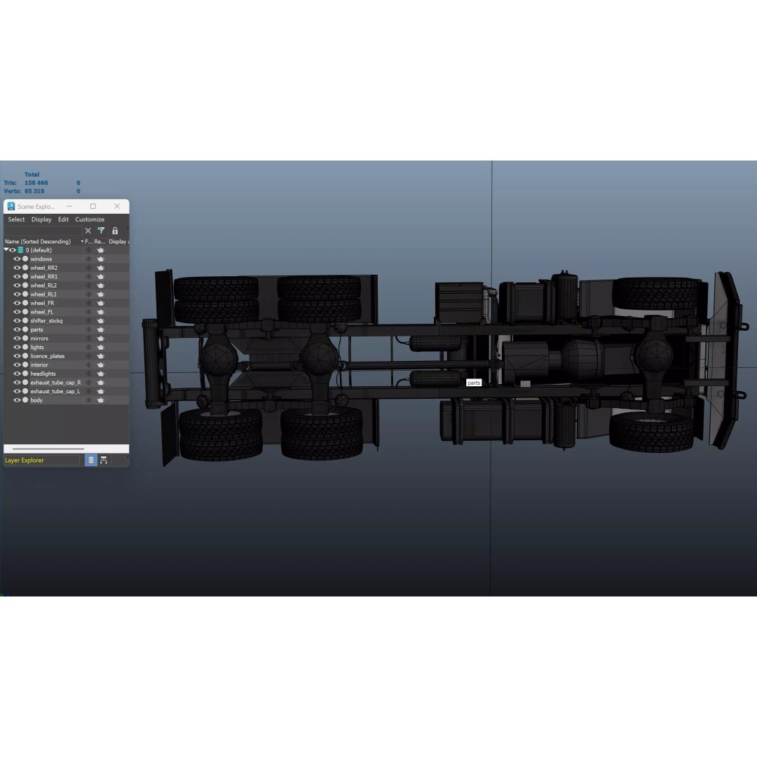 80s Offroad Heavy Truck 3D Model – Low Poly Game Asset, FBX - View 42