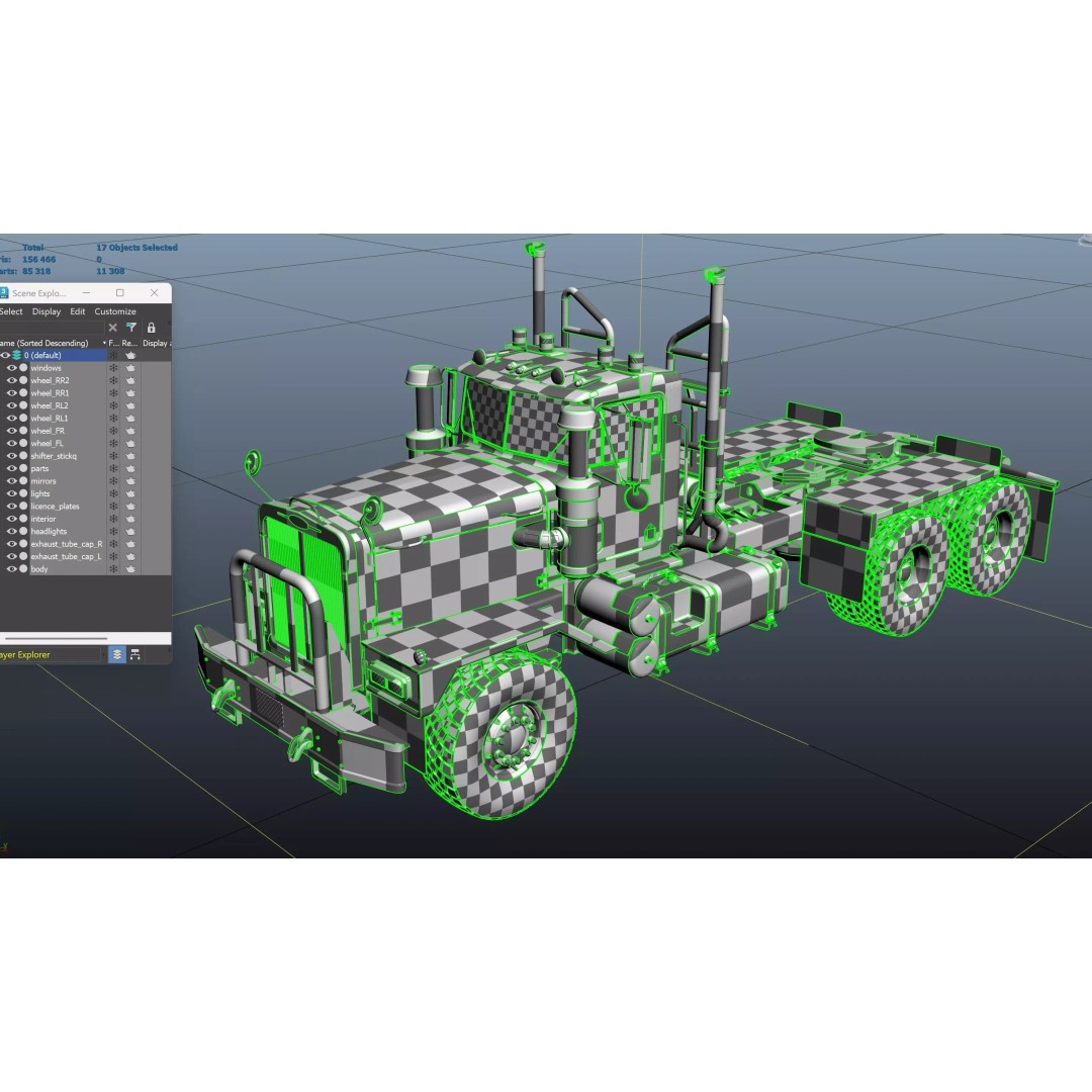 80s Offroad Heavy Truck 3D Model – Low Poly Game Asset, FBX - View 48