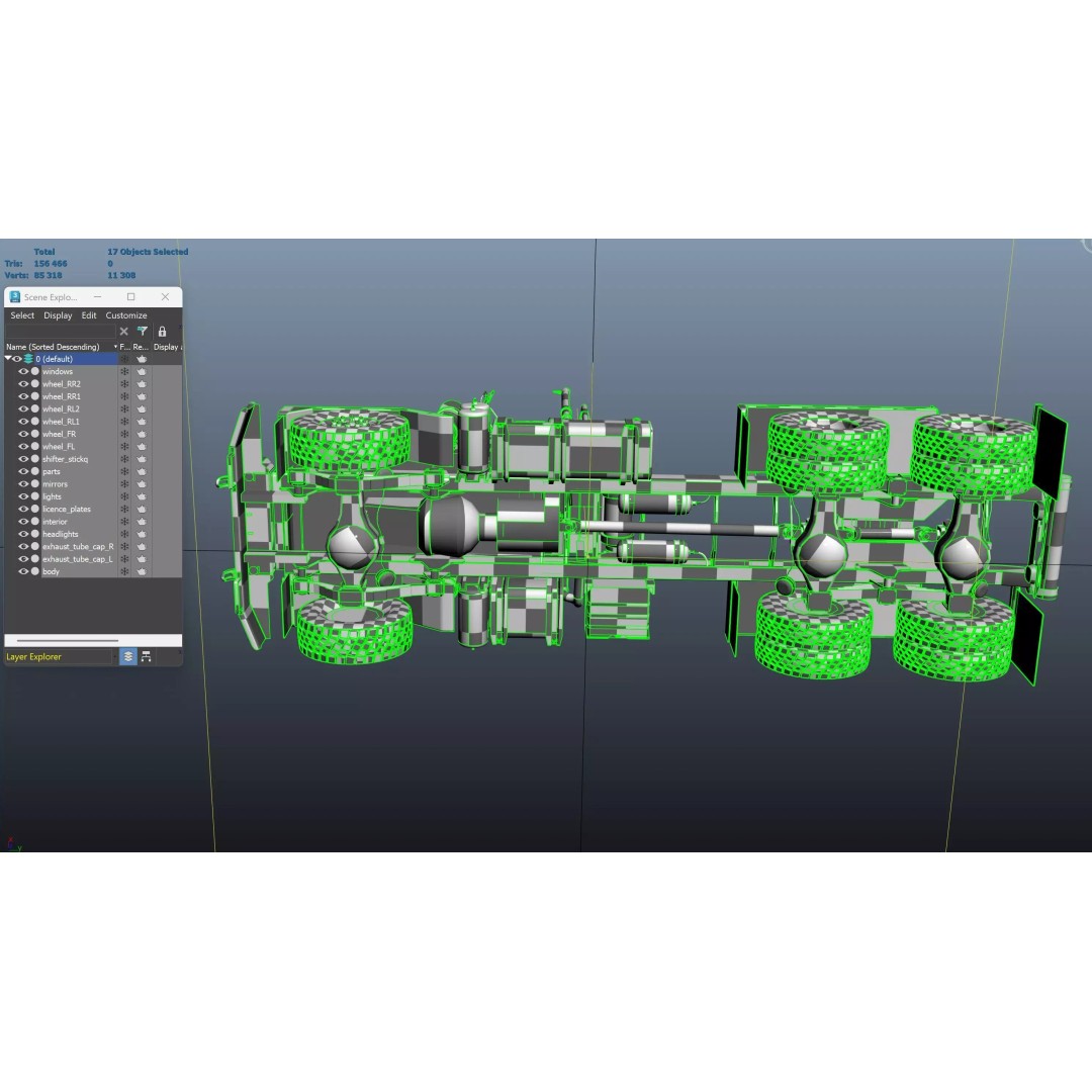 80s Offroad Heavy Truck 3D Model – Low Poly Game Asset, FBX - View 49