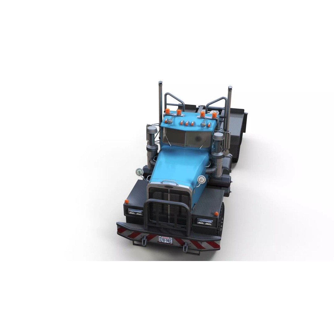 80s Offroad Heavy Truck 3D Model – Low Poly Game Asset, FBX - View 5