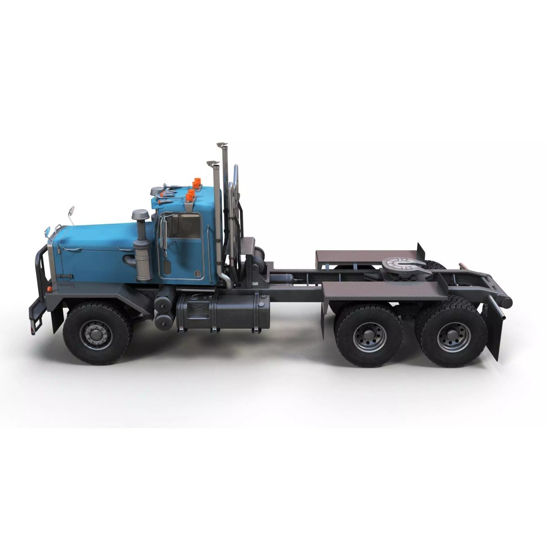 80s Offroad Heavy Truck 3D Model – Low Poly Game Asset, FBX - View 6