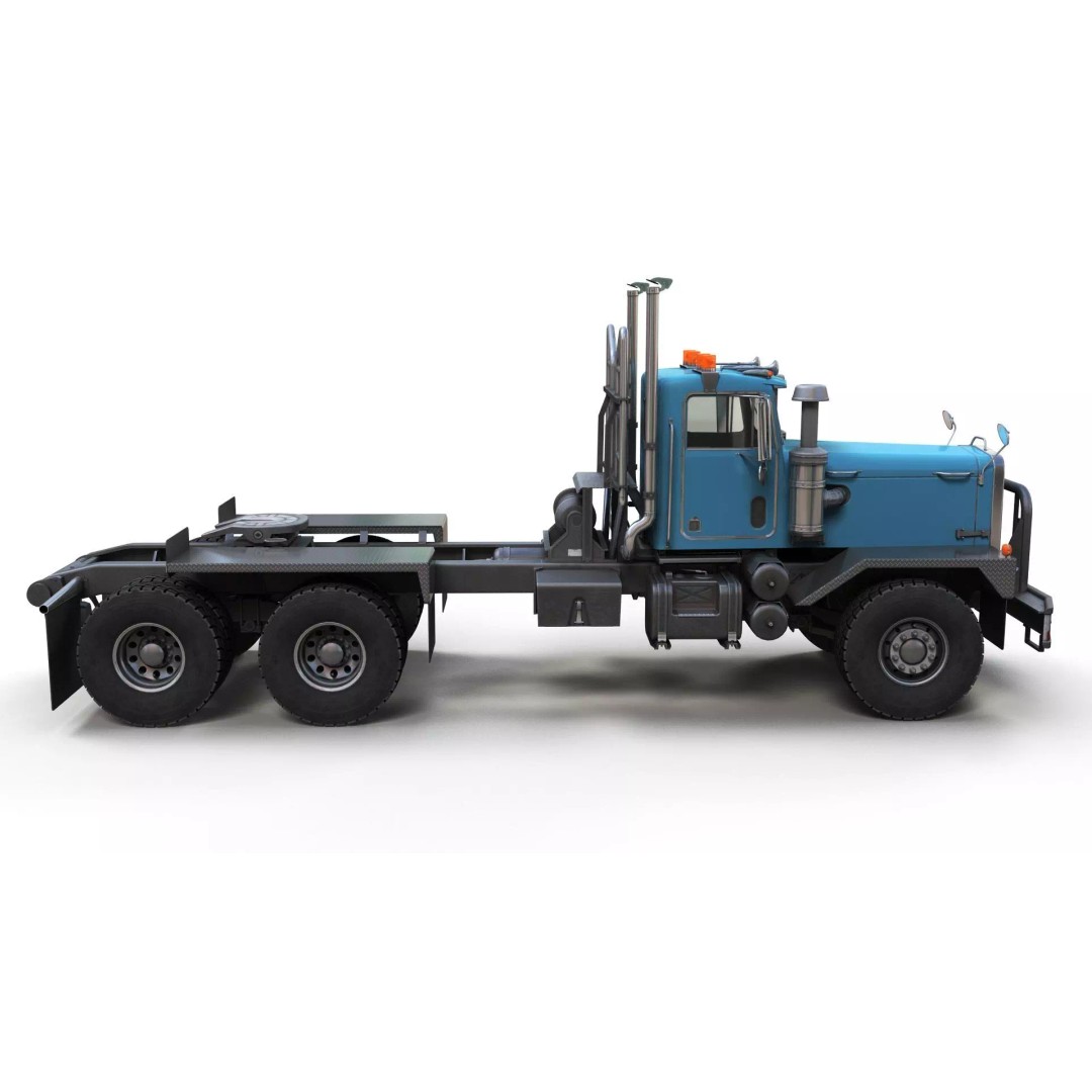 80s Offroad Heavy Truck 3D Model – Low Poly Game Asset, FBX - View 7