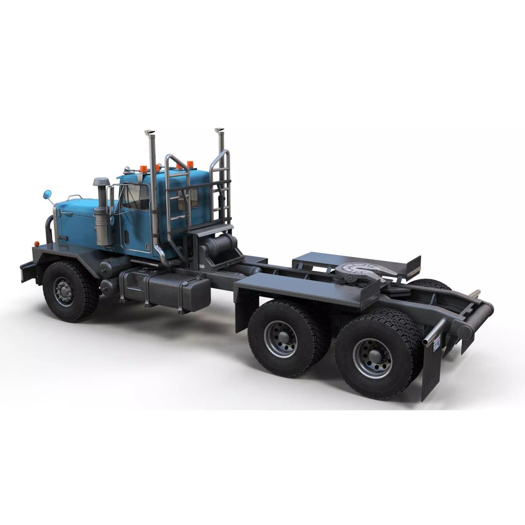 80s Offroad Heavy Truck 3D Model – Low Poly Game Asset, FBX - View 8