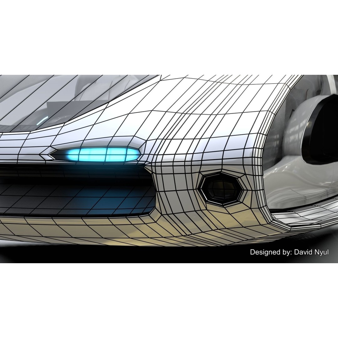 Affekta Futurex 3D Model – Sci-Fi Cyberpunk Car, Game Ready, PBR - View 24
