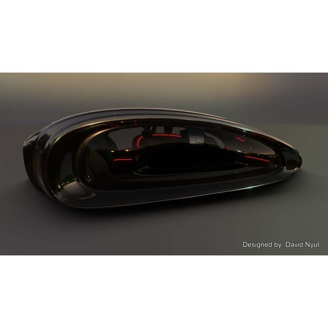 Affekta Futurex 3D Model – Sci-Fi Cyberpunk Car, Game Ready, PBR - View 4