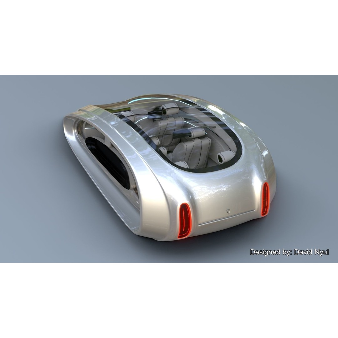 Affekta Futurex 3D Model – Sci-Fi Cyberpunk Car, Game Ready, PBR - View 7