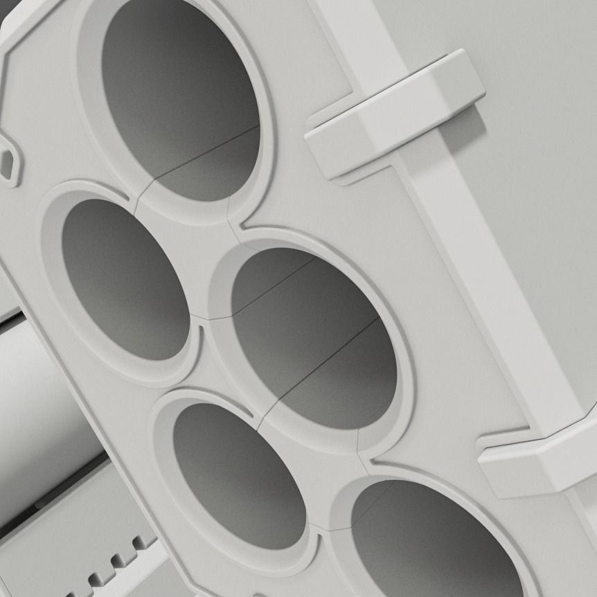 Sci-Fi Gun Barrel Set 3D Model – Futuristic Weapon Kit, FBX & OBJ