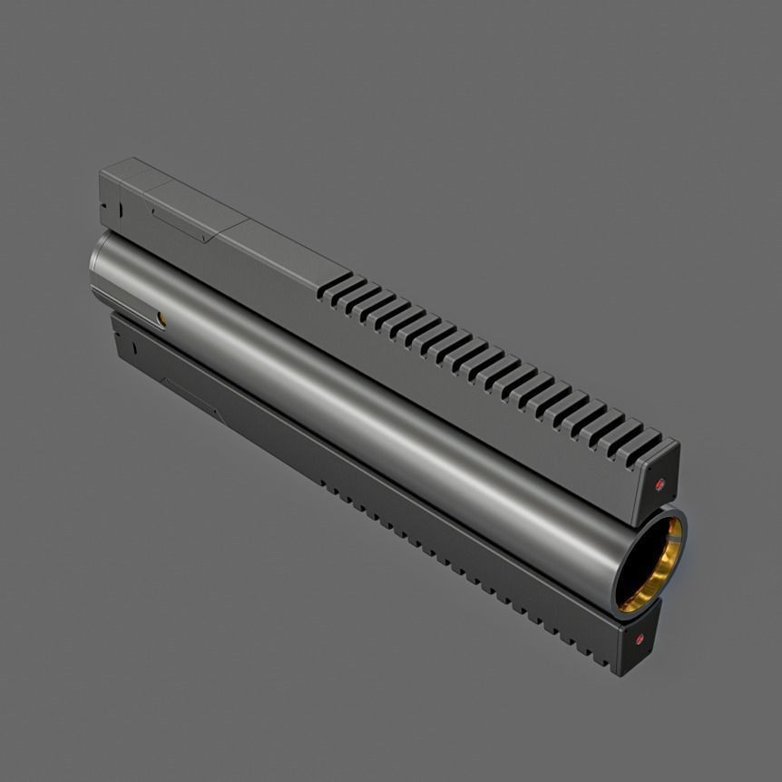 Sci-Fi Gun Barrel Set 3D Model – Futuristic Weapon Kit, FBX & OBJ - View 18