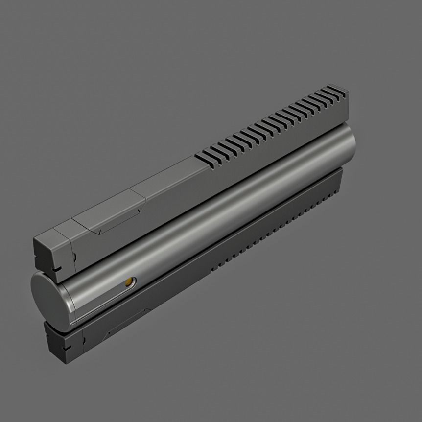 Sci-Fi Gun Barrel Set 3D Model – Futuristic Weapon Kit, FBX & OBJ - View 19