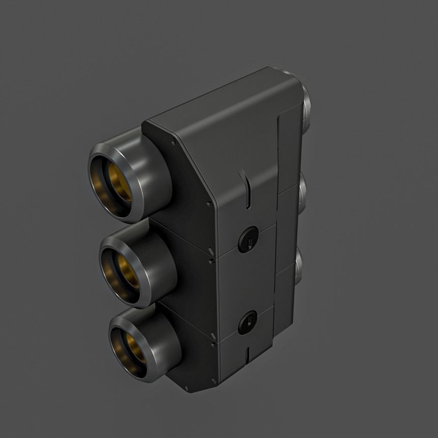 Sci-Fi Gun Barrel Set 3D Model – Futuristic Weapon Kit, FBX & OBJ - View 22