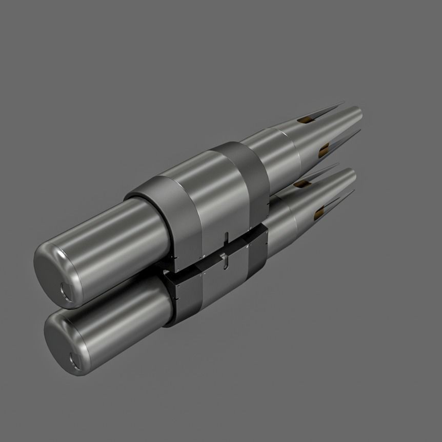 Sci-Fi Gun Barrel Set 3D Model – Futuristic Weapon Kit, FBX & OBJ - View 25