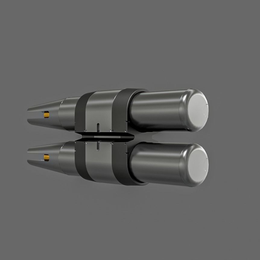 Sci-Fi Gun Barrel Set 3D Model – Futuristic Weapon Kit, FBX & OBJ - View 26