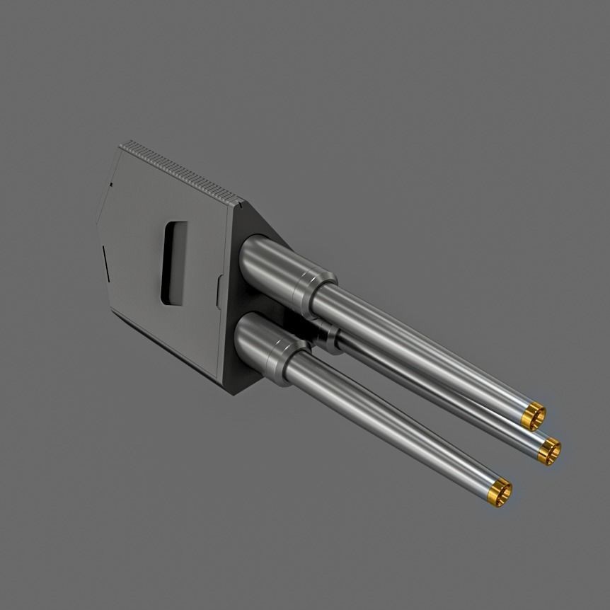 Sci-Fi Gun Barrel Set 3D Model – Futuristic Weapon Kit, FBX & OBJ - View 30