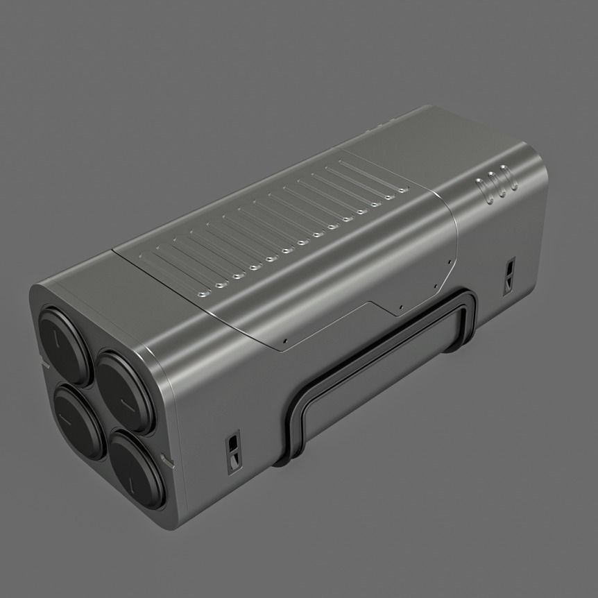 Sci-Fi Gun Barrel Set 3D Model – Futuristic Weapon Kit, FBX & OBJ - View 4