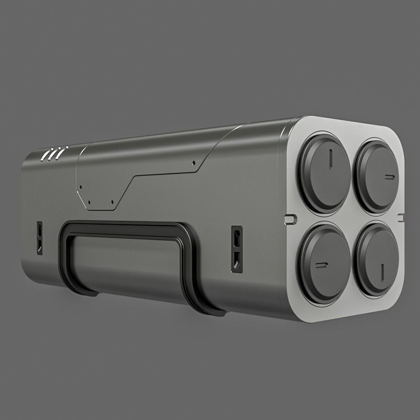 Sci-Fi Gun Barrel Set 3D Model – Futuristic Weapon Kit, FBX & OBJ - View 5