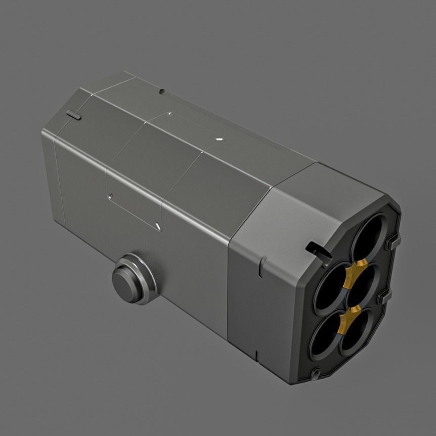 Sci-Fi Gun Barrel Set 3D Model – Futuristic Weapon Kit, FBX & OBJ - View 6