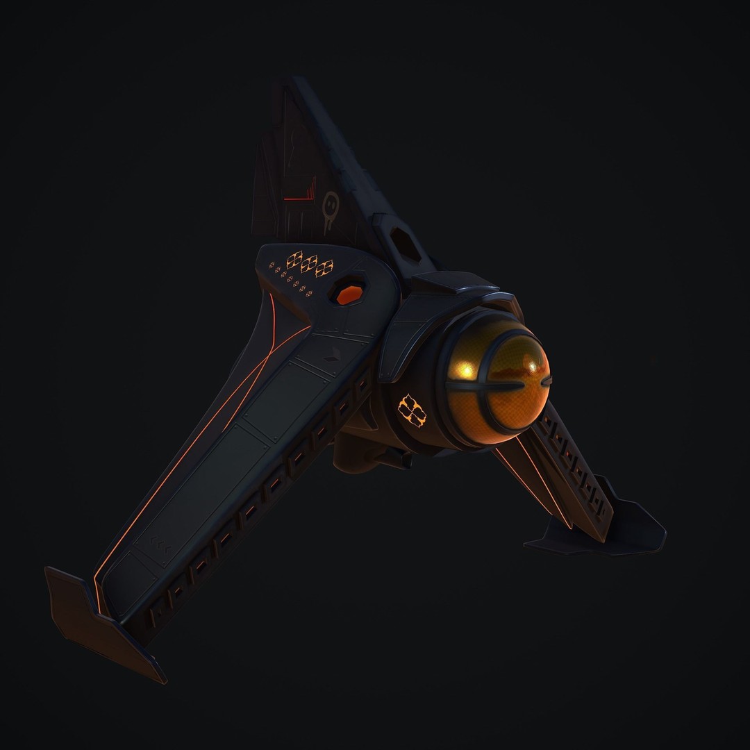 Spaceship 3D Model – Low Poly Game Asset, FBX, OBJ, Blender - View 10
