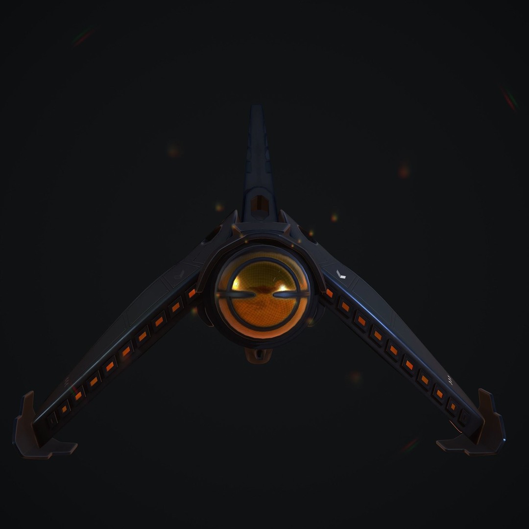 Spaceship 3D Model – Low Poly Game Asset, FBX, OBJ, Blender - View 11