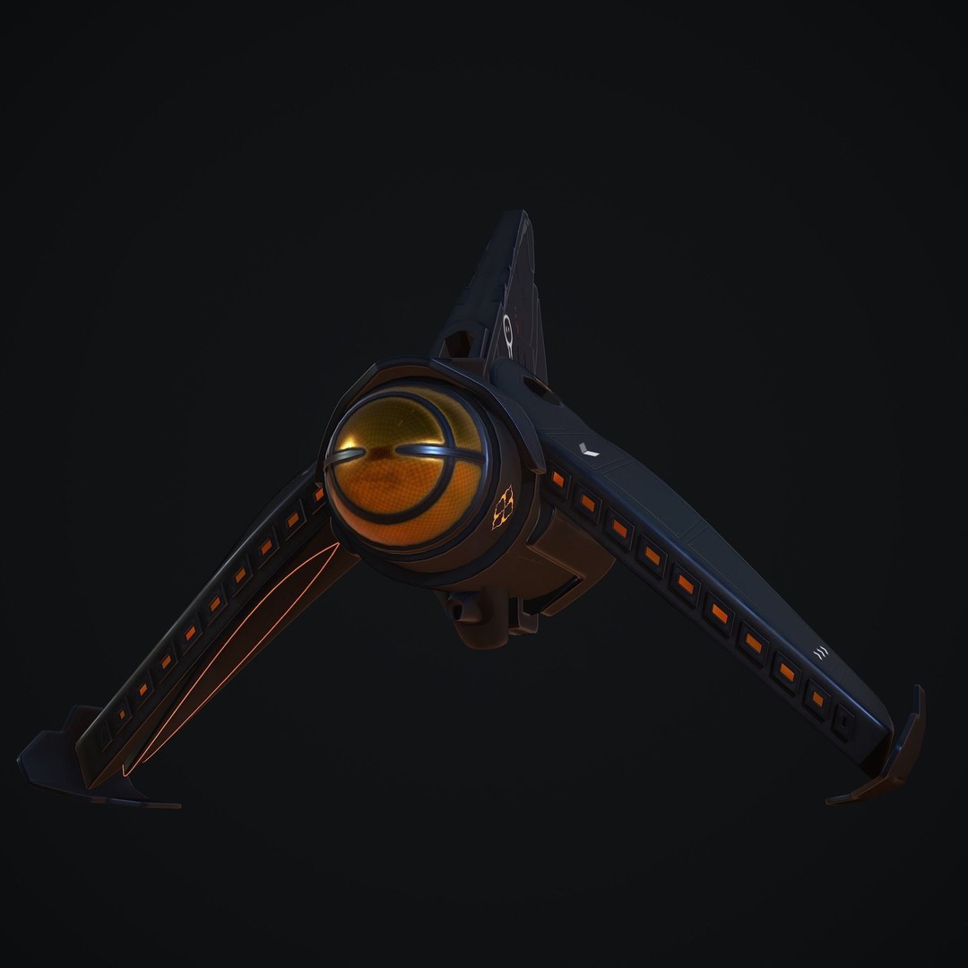 Spaceship 3D Model – Low Poly Game Asset, FBX, OBJ, Blender - View 12