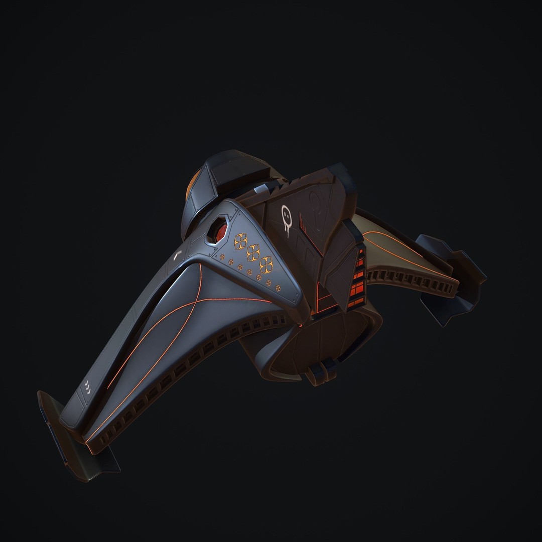 Spaceship 3D Model – Low Poly Game Asset, FBX, OBJ, Blender - View 14