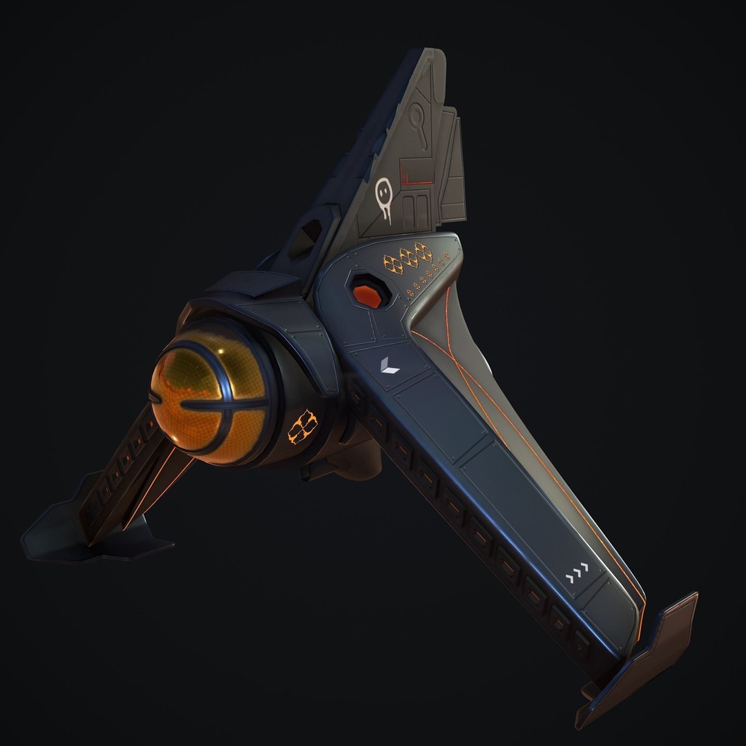 Spaceship 3D Model – Low Poly Game Asset, FBX, OBJ, Blender - View 16