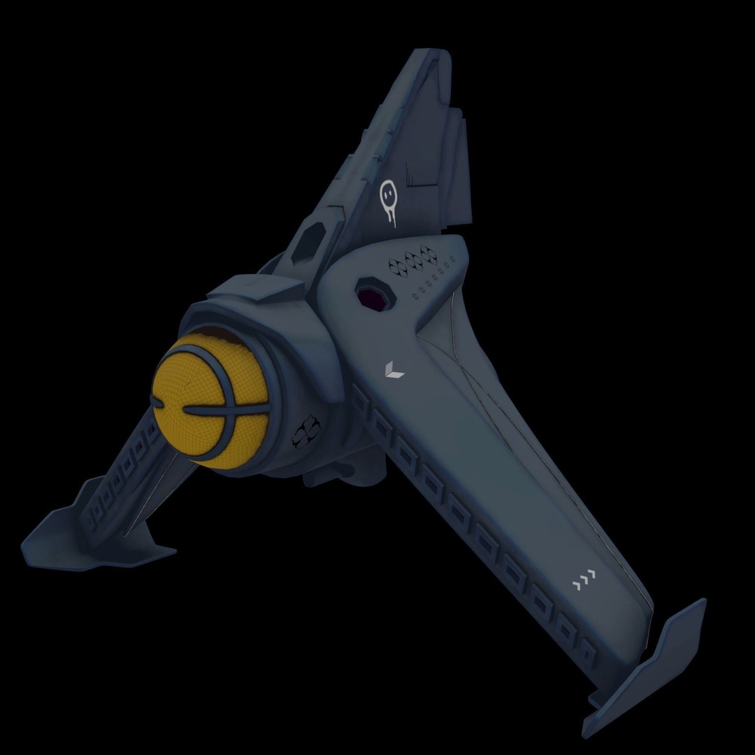 Spaceship 3D Model – Low Poly Game Asset, FBX, OBJ, Blender - View 18