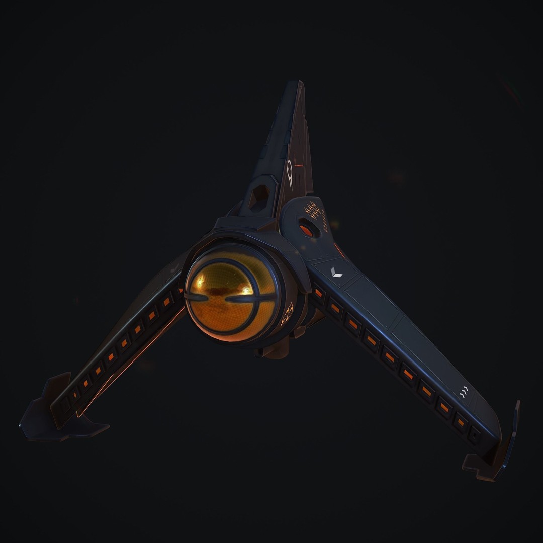Spaceship 3D Model – Low Poly Game Asset, FBX, OBJ, Blender - View 3