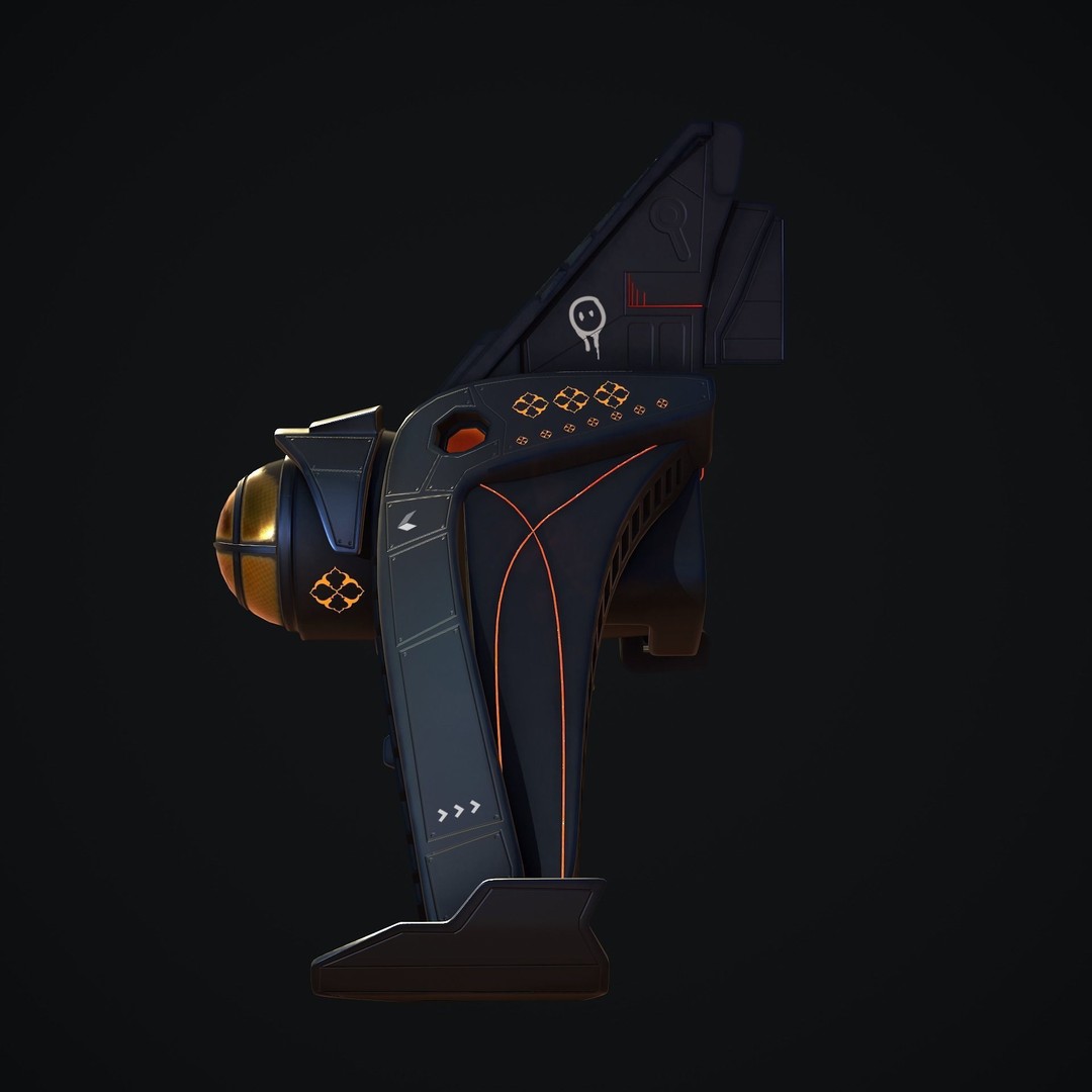 Spaceship 3D Model – Low Poly Game Asset, FBX, OBJ, Blender - View 5