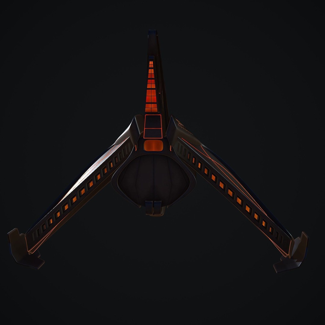 Spaceship 3D Model – Low Poly Game Asset, FBX, OBJ, Blender - View 7