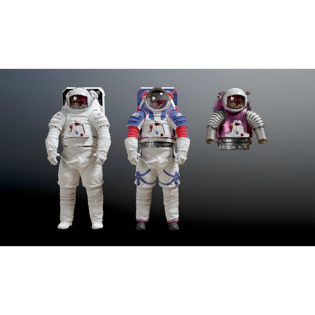XEMU Spacesuit 3D Model – High Poly NASA Artemis Character Asset, FBX - View 3