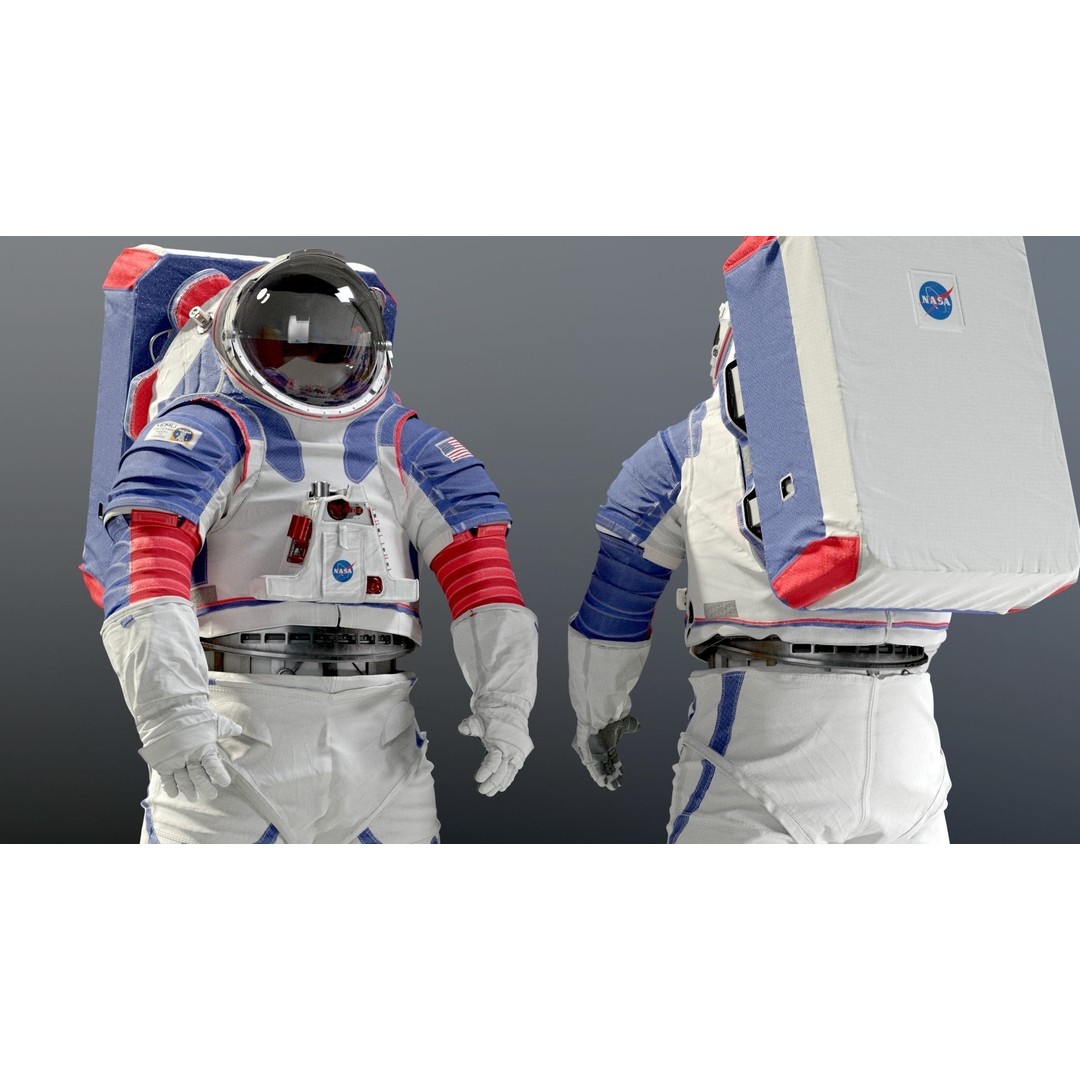 XEMU Spacesuit 3D Model – High Poly NASA Artemis Character Asset, FBX - View 6