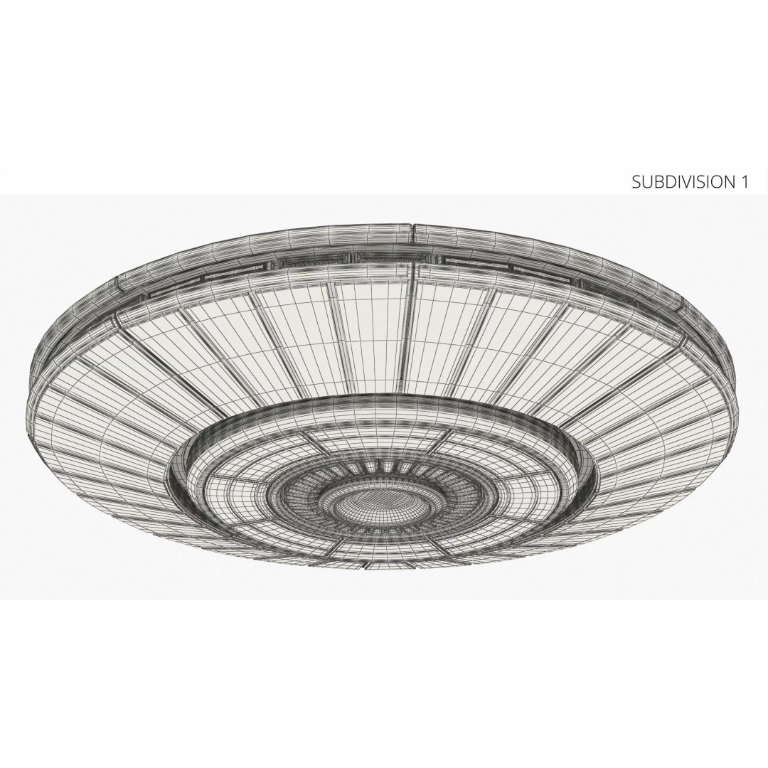 Futuristic UFO Disc Craft 3D Model – High Poly PBR Asset, FBX - View 10