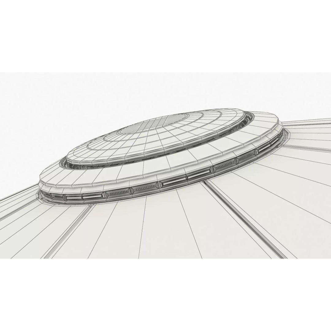 Futuristic UFO Disc Craft 3D Model – High Poly PBR Asset, FBX - View 12
