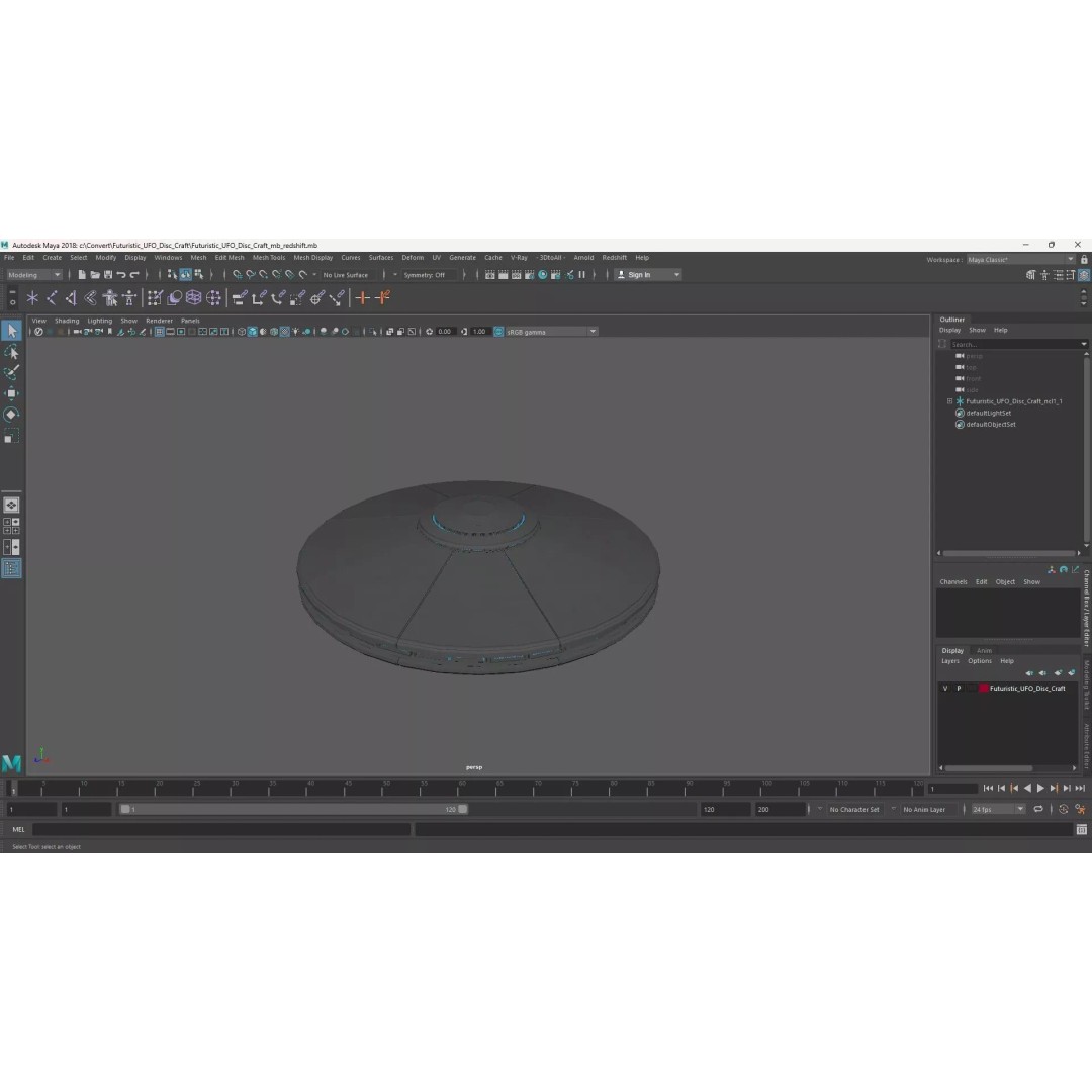 Futuristic UFO Disc Craft 3D Model – High Poly PBR Asset, FBX - View 17