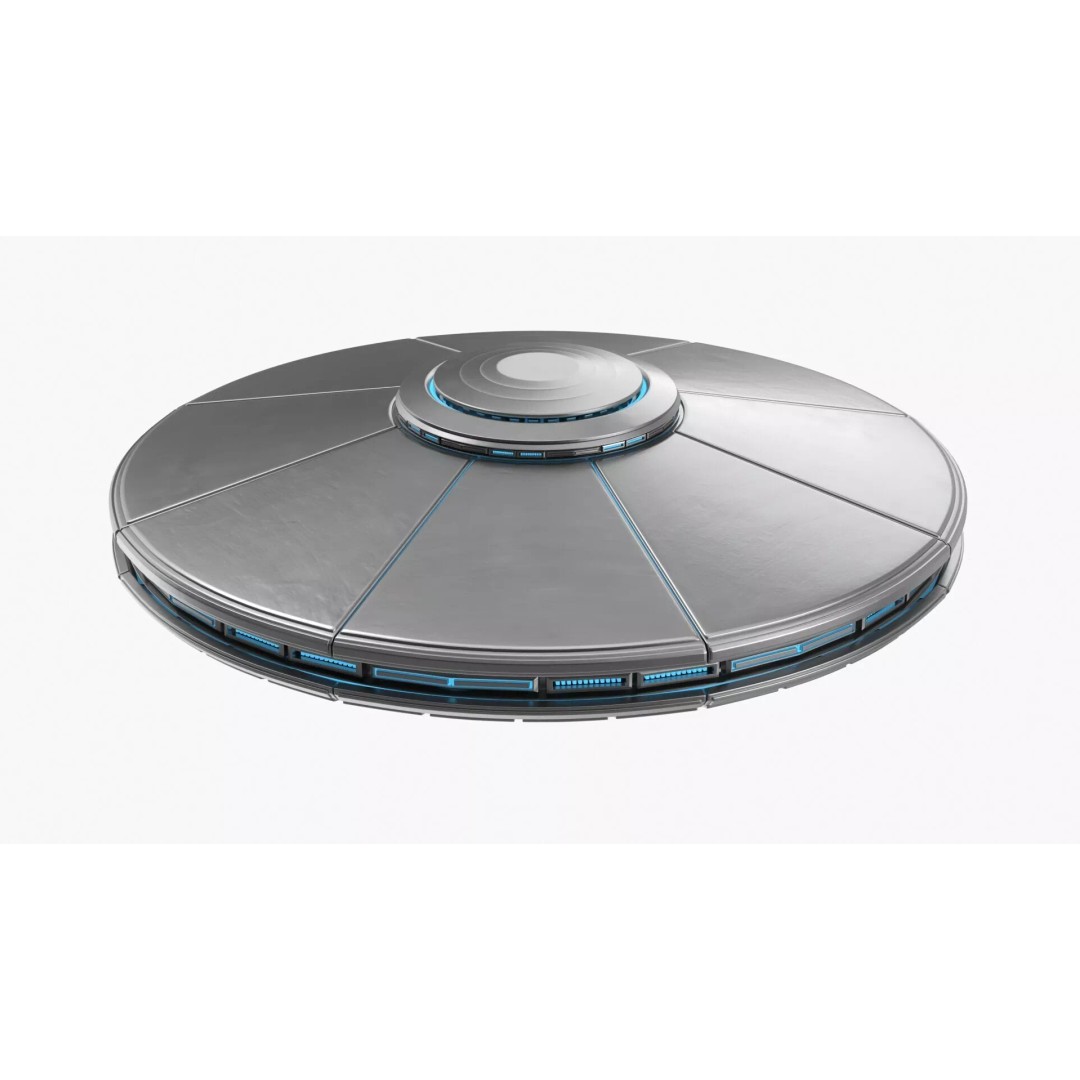 Futuristic UFO Disc Craft 3D Model – High Poly PBR Asset, FBX - View 2