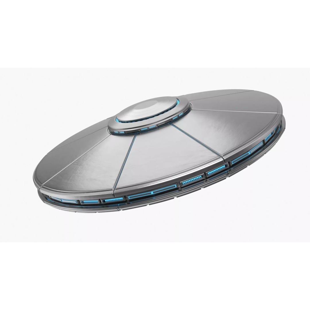 Futuristic UFO Disc Craft 3D Model – High Poly PBR Asset, FBX - View 4