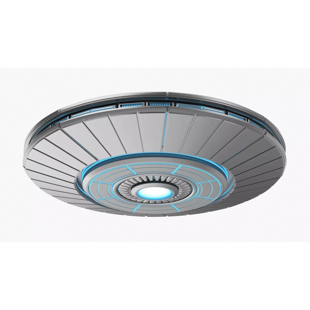 Futuristic UFO Disc Craft 3D Model – High Poly PBR Asset, FBX - View 5